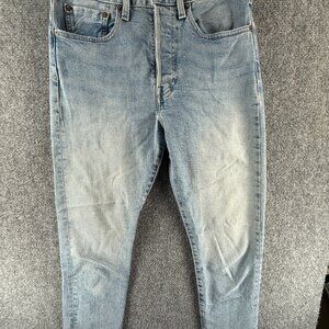 Levis Made Crafted 501 Skinny Jeans Women Light Wash Blue Denim ACTL 26X28